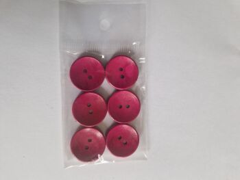 Pink /cerise Wooden Buttons 20mm (6 pack)