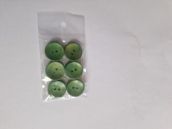 Green  Wooden Buttons 20mm (6 pack)
