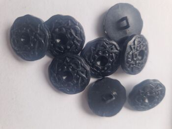 Black Patterned Shank Buttons  21mm (each)