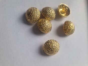 Gold Patterned Shank Buttons  20mm (each)