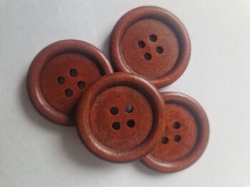 Reddish/ Brown Wooden Button 21mm (each)