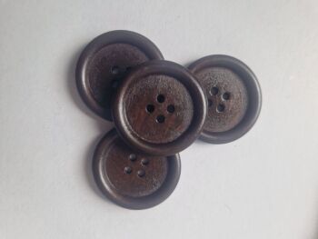 Dark Brown Wooden Button 30mm (each)