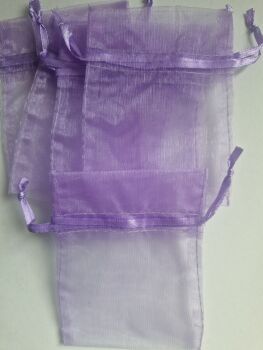 Organza Bags Lilac 100mmx75mm approx (Pack of 5)