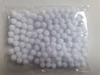 White Pom Poms 5mm (Pack of 100)