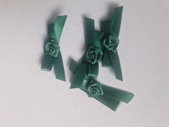 Green Ribbon with Rose Centre (Pack of 6)