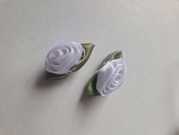 White Ribbon Roses -Large (each)