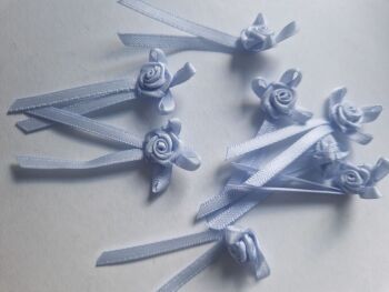 Lilac (Pale) Bow - Rose Centre - Pack of 8