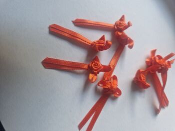 Orange Bow - Rose Centre - Pack of 8