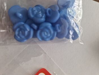 Blue Rose Flower Buttons (Pack of 10)