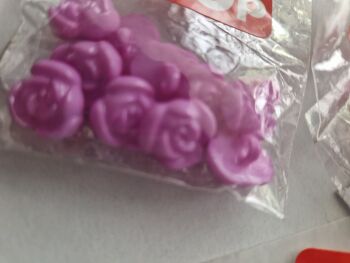 Lilac Rose Flower Buttons (Pack of 10)