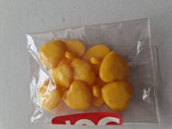Yellow Heart Buttons (Pack of 10)