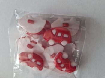 Red Car Buttons 25mm (pack of 10)