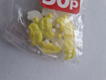Yellow Car Buttons 17mm (pack of 10)