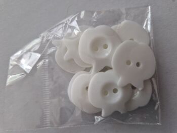 White Apple Buttons (Pack of 10)