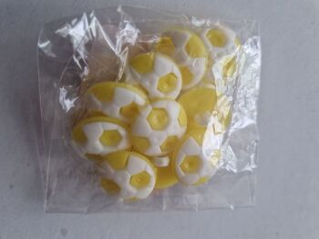 Yellow Football Button 17mm (Pack of 10)