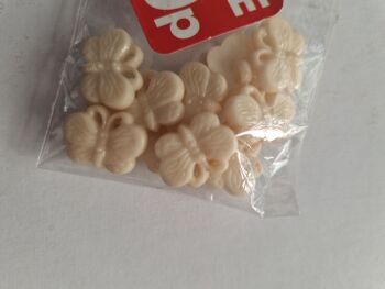 Beige/ Cream Butterfly Buttons ( Pack of 10)