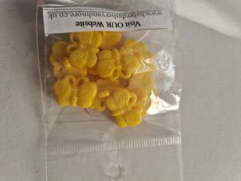 Yellow Butterfly Buttons ( Pack of 10)