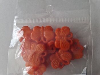 Orange Butterfly Buttons ( Pack of 10)