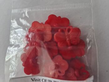 Red Butterfly Buttons ( Pack of 10)