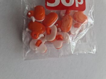 Orange Duck Buttons (Pack of  10)