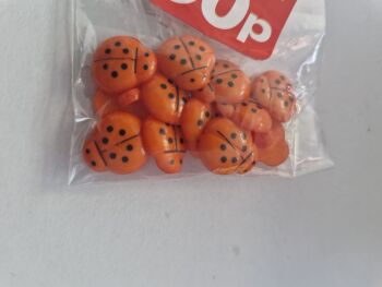 Orange Ladybug Buttons (Pack of 12)
