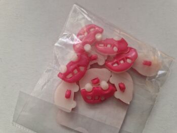 Pink Car Buttons 17mm (pack of 10)