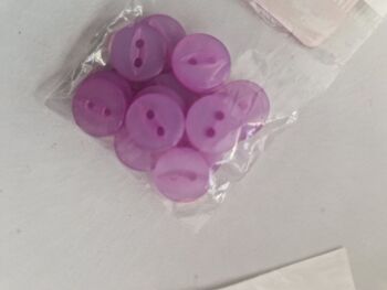 Lilac/Darker Fisheye Buttons 10mm (Pack of 18)