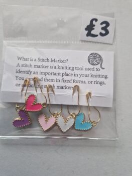 Heart Stitch Markers (Pack of 5)