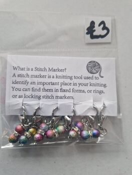 Rainbow Beads Stitch Markers (Pack of 6)