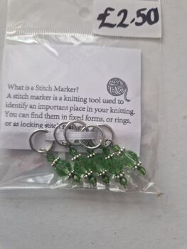 Green Beads Stitch Markers (Pack of 5)