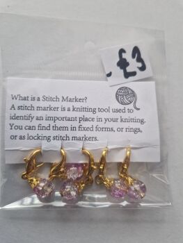 Pink Beads Stitch Markers (Pack of 5)