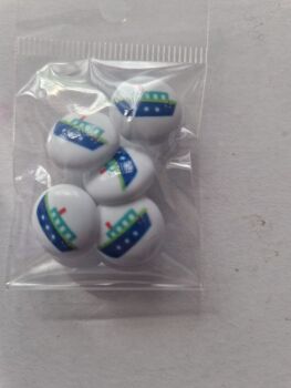 Boat  Buttons 15mm (Pack of 5)