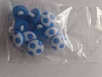 Blue Football Button 14mm (Pack of 10)