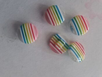 Rainbow / Clear Shank Buttons  15mm (Pack of 5)