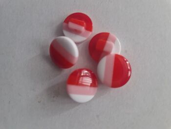 Red / Pink / White Shank Buttons  15mm (Pack of 5)
