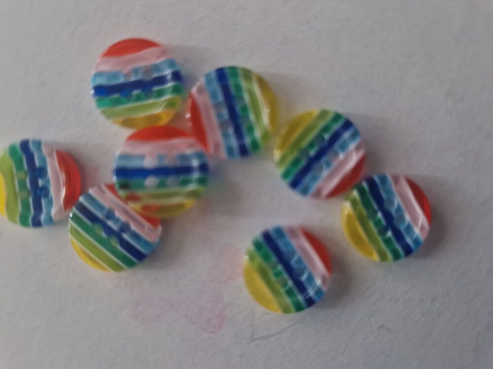 Rainbow / Clear Buttons   13mm (Pack of 8)