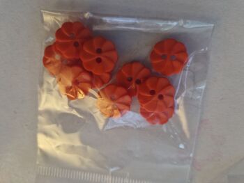 Orange Pin Wheel Buttons 14mm (Pack of 10)