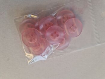 Pink 4 hole Buttons 15mm (Pack of 10)
