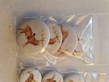 Stag Wooden Buttons 26mm (Pack of 4)