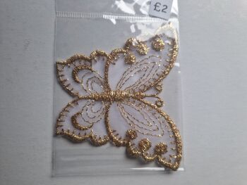 Butterfly Motif White / Gold