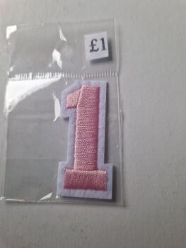 Number Motif  " 1 " Pink
