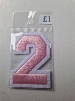 Number Motif  " 2 " Pink