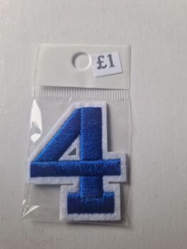 Number Motif  " 4 " Blue