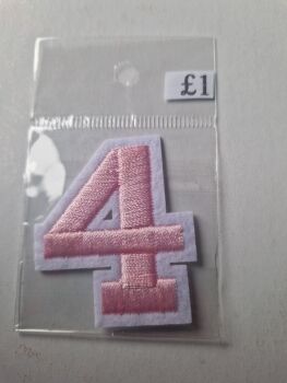 Number Motif  " 4 " Pink