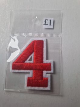 Number Motif  " 4 " Red