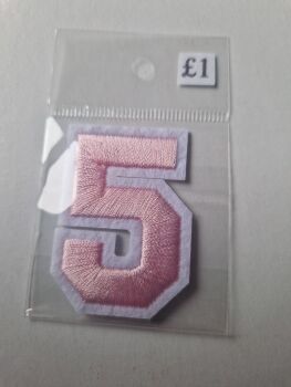 Number Motif  " 5 " Pink