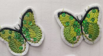 Butterfly Motif - Green 39x32mm - Pack of 2