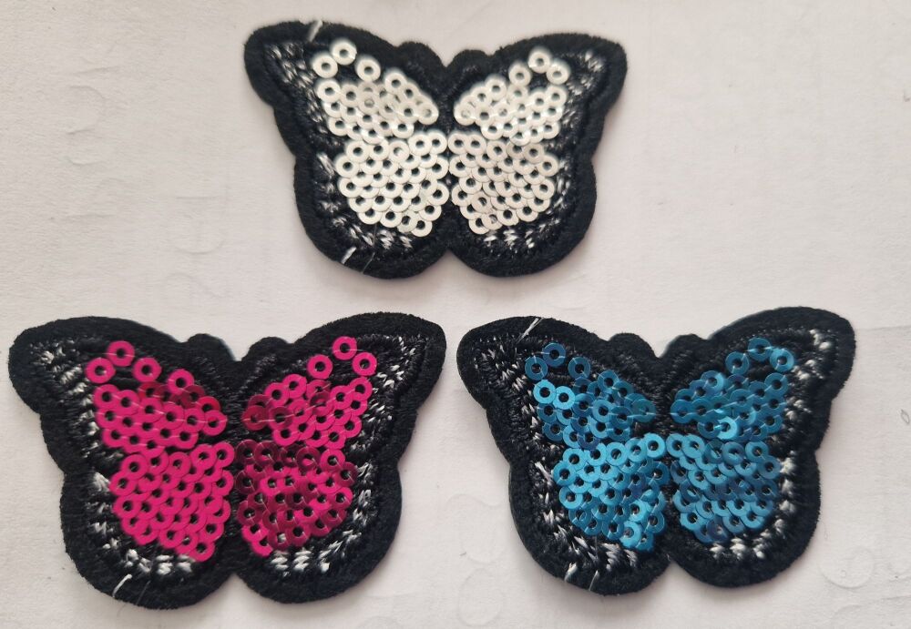 Butterfly Motif - Sequin - 50x34mm - 3Pack