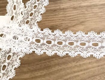 Eyelet Lace - ALL White- per metre