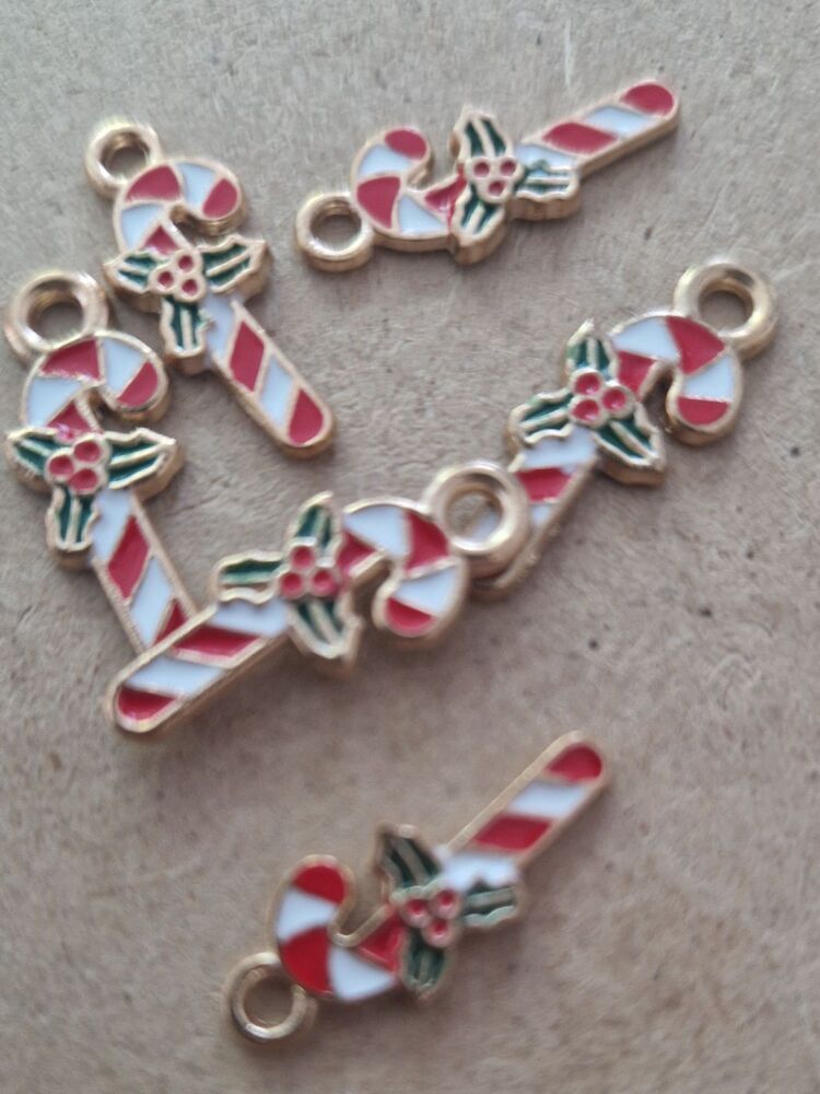 Christmas Charms 6 pieces - Candy Cane